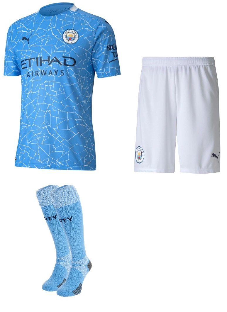 Kit adulto oficial Puma Manchester City 2020 2021 I Jogador